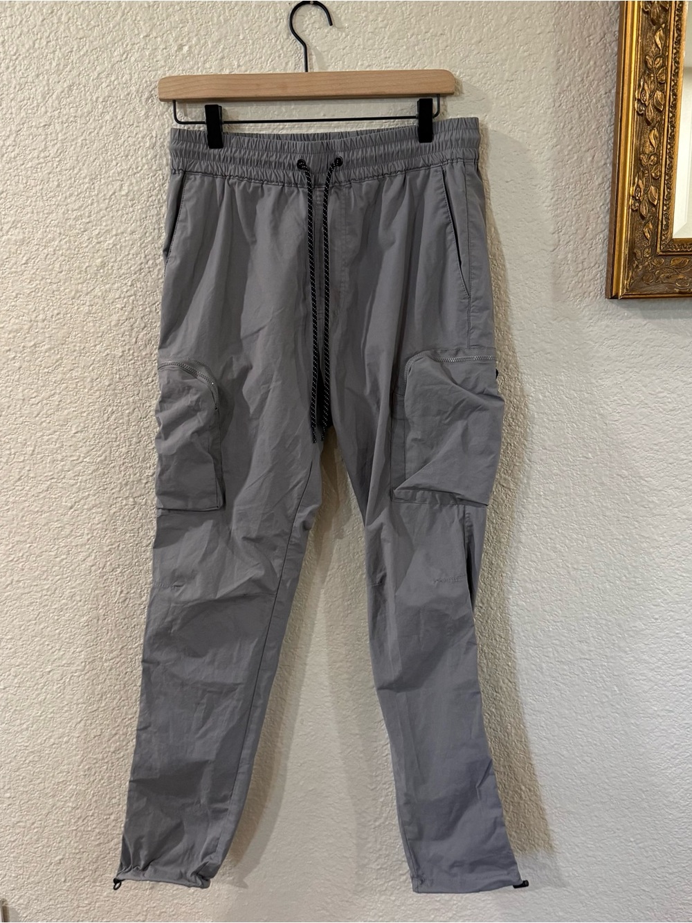 PacSun Gray Cargo Jogger Pants with Drawstring - S